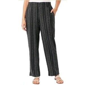 Briggs Ladies' Size Large Comfort Stretch Waistband Linen Blend Pull On Pants